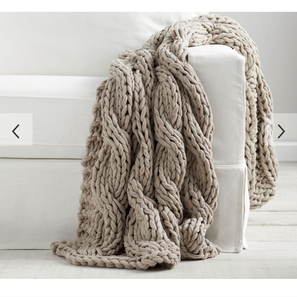 POTTERY BARN Colossal Handknit Throw / Lichen - Picture 5 of 10